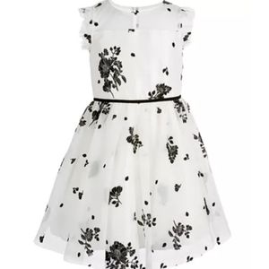 PINK & VIOLET TODDLER GIRLS FLORAL MESH DRESS.